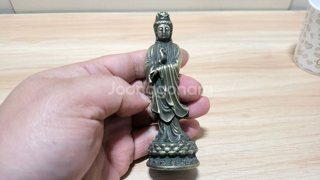 황동 불상 석가모니, 관세음보살 부처님 2점 일괄--5