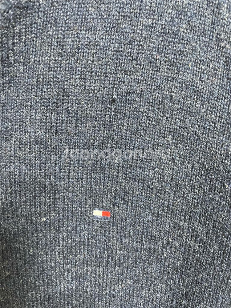 토미힐피거 램스울 100% V넥 스웨터 L 네이비 니트--6