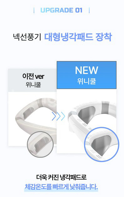 위니쿨 급속냉각 휴대용 넥 선풍기 미사용 새제품 넥풍기--8