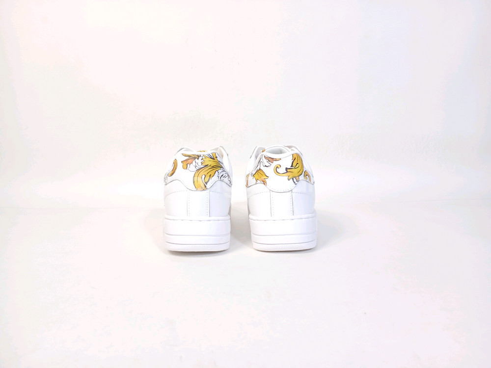 베르사체진스 메이사 흰색 가죽 여성 스니커즈--4