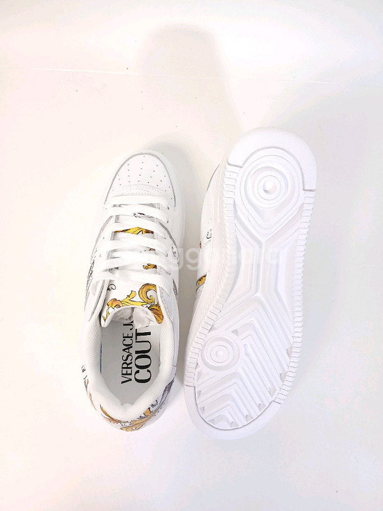 베르사체진스 메이사 흰색 가죽 여성 스니커즈--5