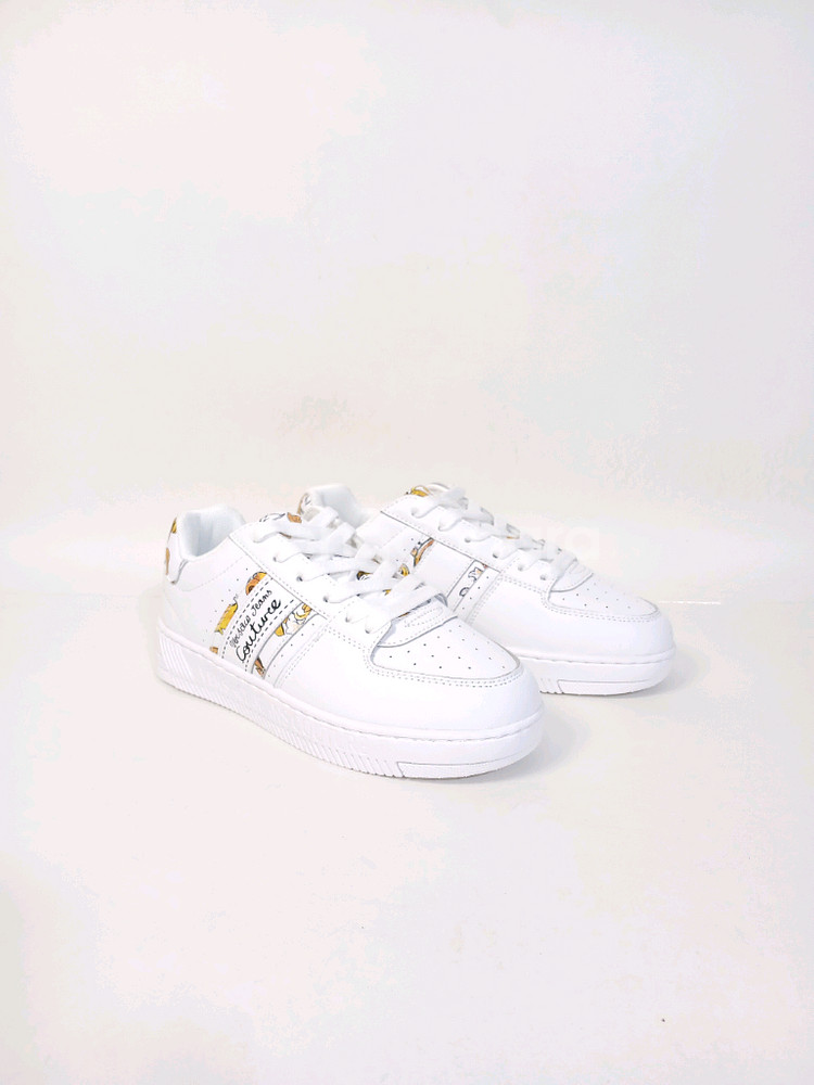 베르사체진스 메이사 흰색 가죽 여성 스니커즈--7