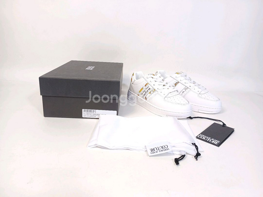 베르사체진스 메이사 흰색 가죽 여성 스니커즈--8