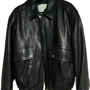 (L) 던스트 오버사이즈드 빈티지 레더 블루종 자켓 -