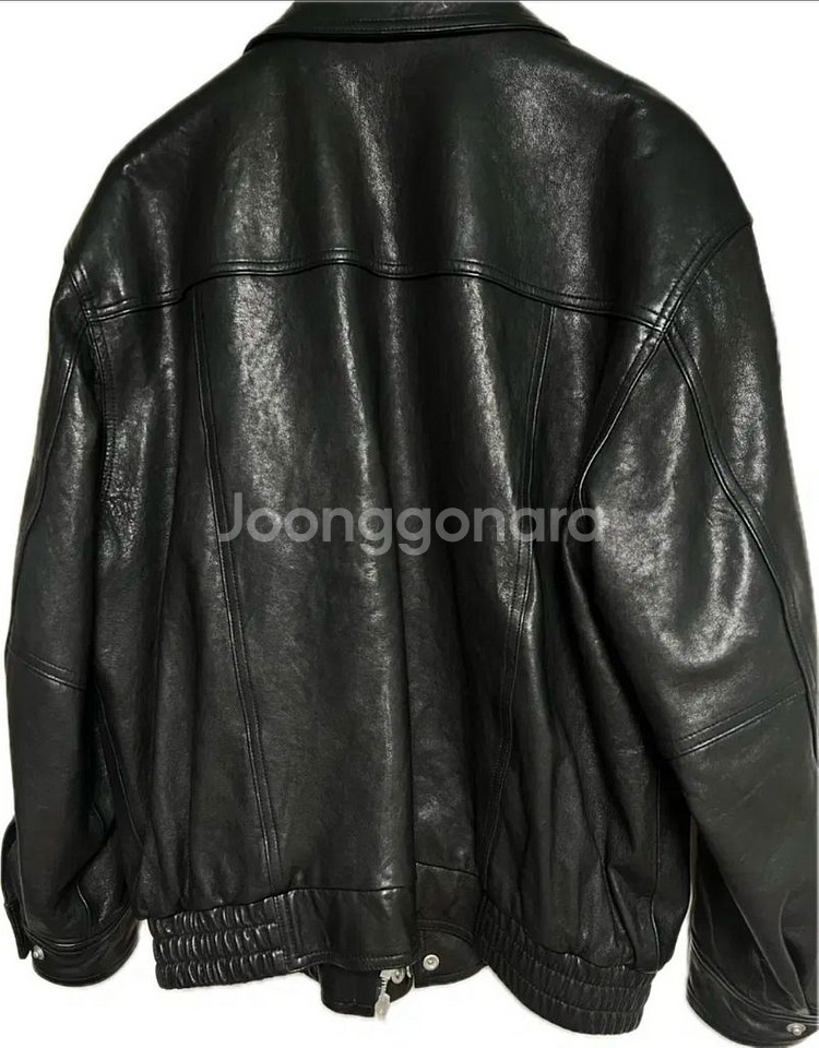 (L) 던스트 오버사이즈드 빈티지 레더 블루종 자켓 ---1