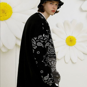 제너럴아이디어 블랙 페이즐리 가디건 Free 사이즈 G