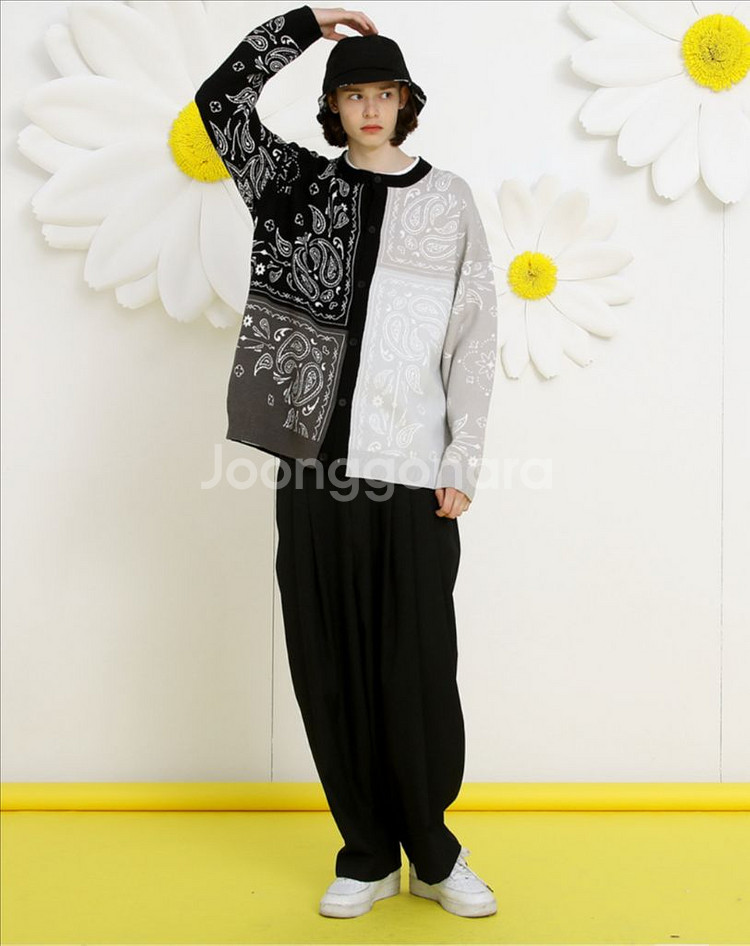 제너럴아이디어 블랙 페이즐리 가디건 Free 사이즈 G--4