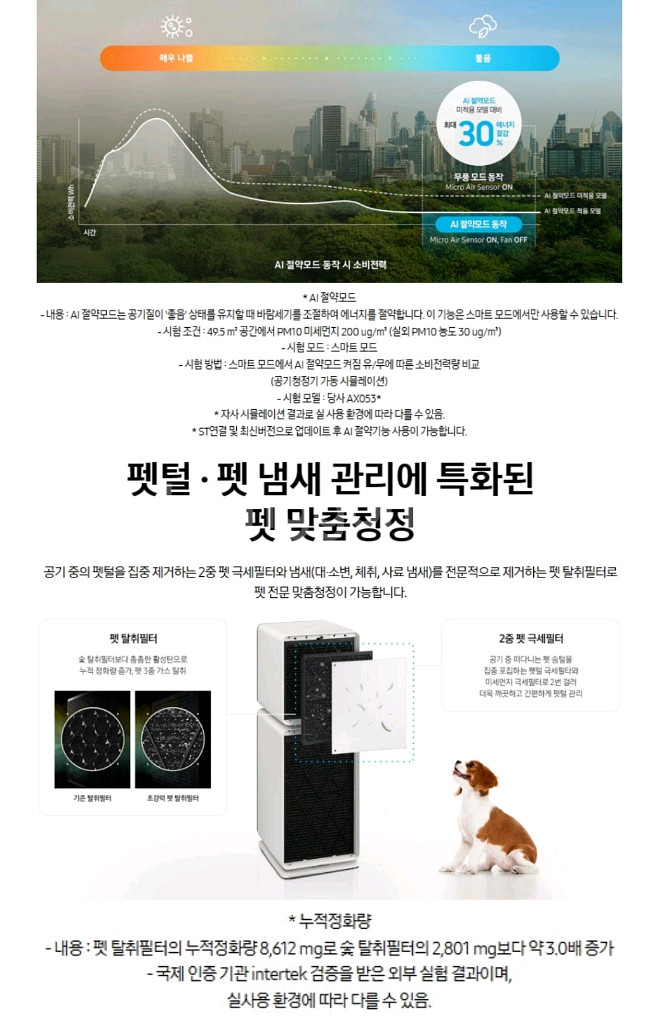 삼성 공기청정기 큐브 에어 펫 특A급--6