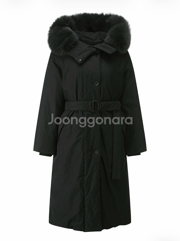 씨씨콜렉트 폭스퍼후드구스롱패딩 C234PSG824--2