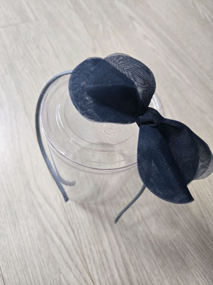 핸드메이드)리본머리띠 네이비--1