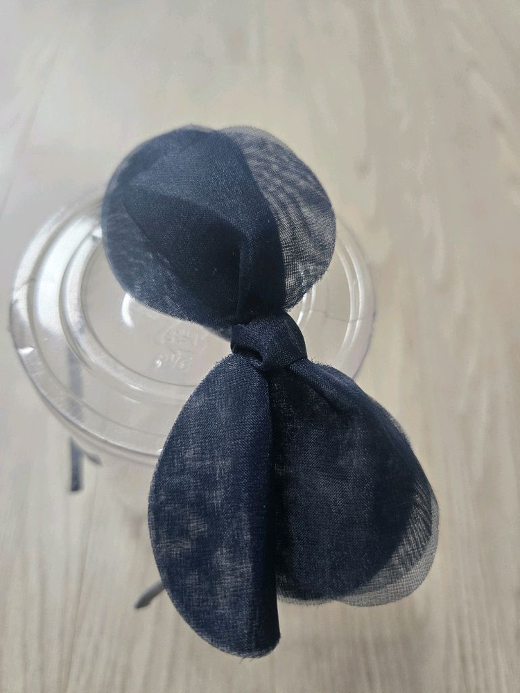 핸드메이드)리본머리띠 네이비--3