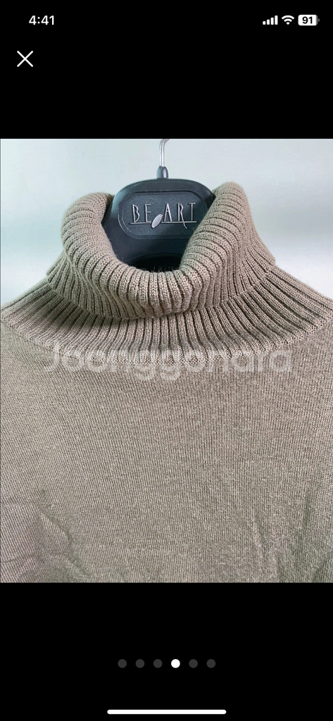 울 목폴라 스웨터 카키색상 싸이즈95--3