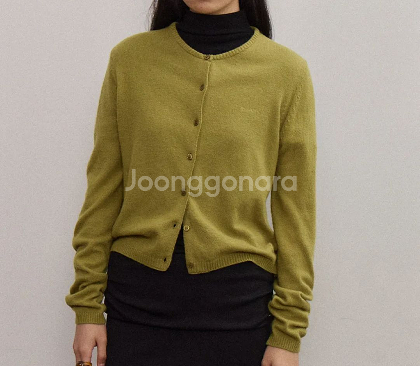 호와스올리브가디건BEAROUNDNECKCARDIGAN--0