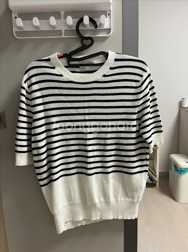 타임 5부 스트라이프 니트--0