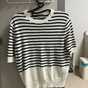 타임 5부 스트라이프 니트