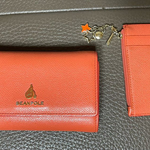 빈폴 오렌지 중지갑 & 카드지갑 세트