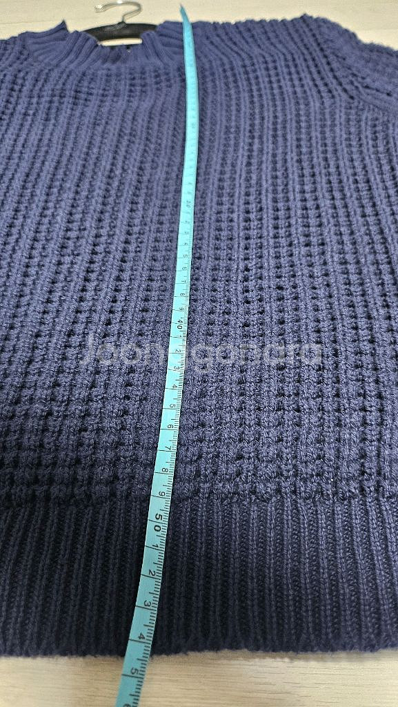 여성-와플니트 세미크롭(네이비)--1