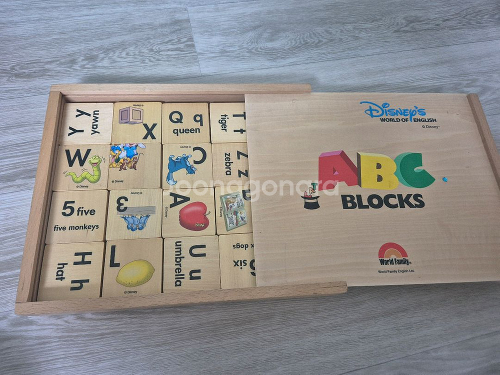 디즈니월드 잉글리쉬 ABC 원목블럭--0