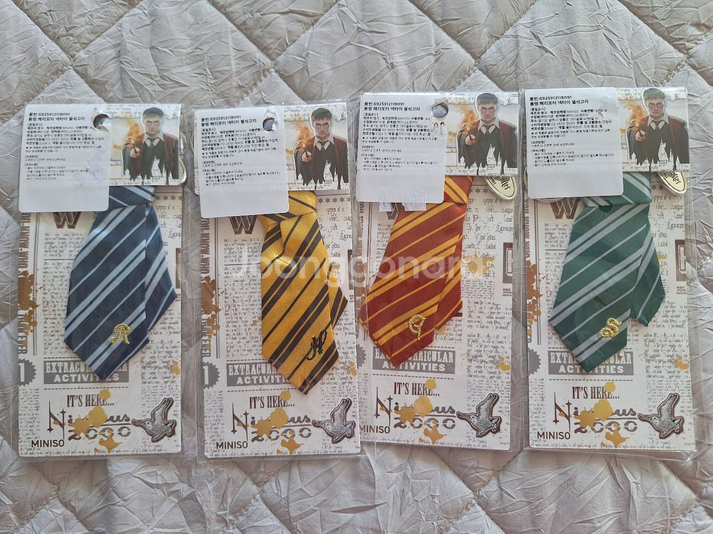 미니소 해리포터 넥타이 키링 4종 세트 (새상품)--0