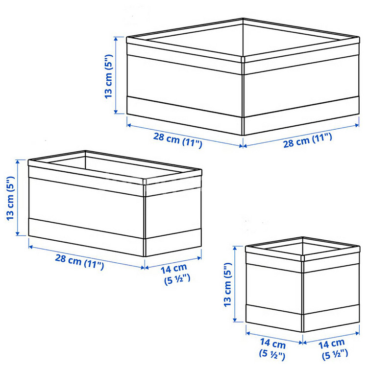 IKEA 서랍 정리 수납함 SKUBB 스쿠브 세트 블랙--2