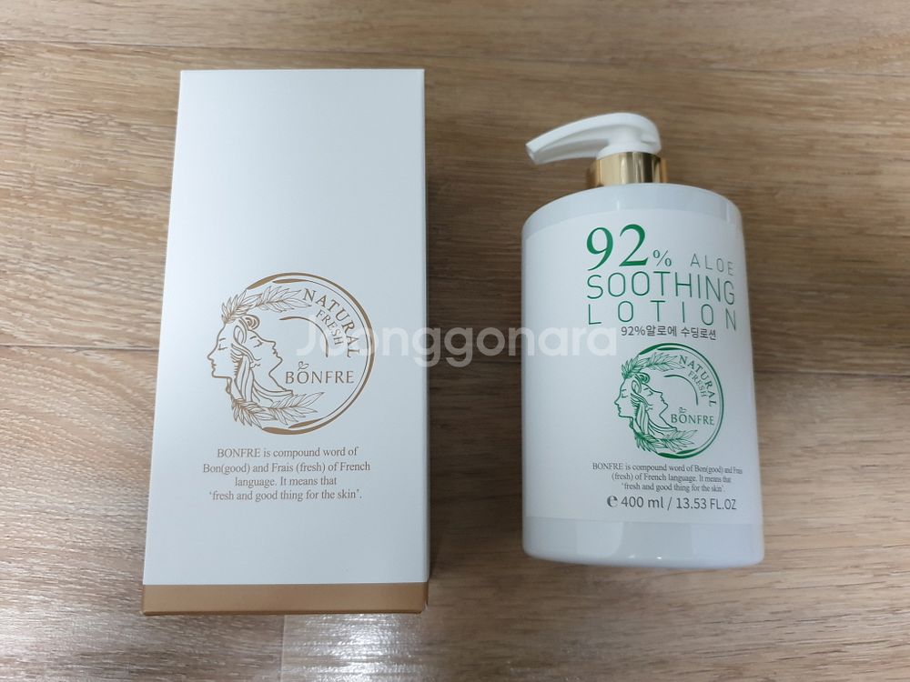 봉프레 92% 알로에 수딩로션 400ml 수분로션--0