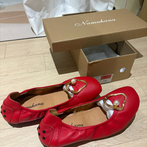 나무하나 레드 소가죽 플랫 245