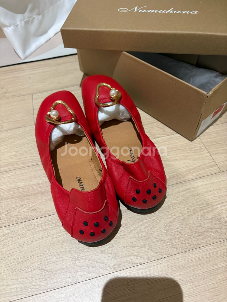 나무하나 레드 소가죽 플랫 245--2