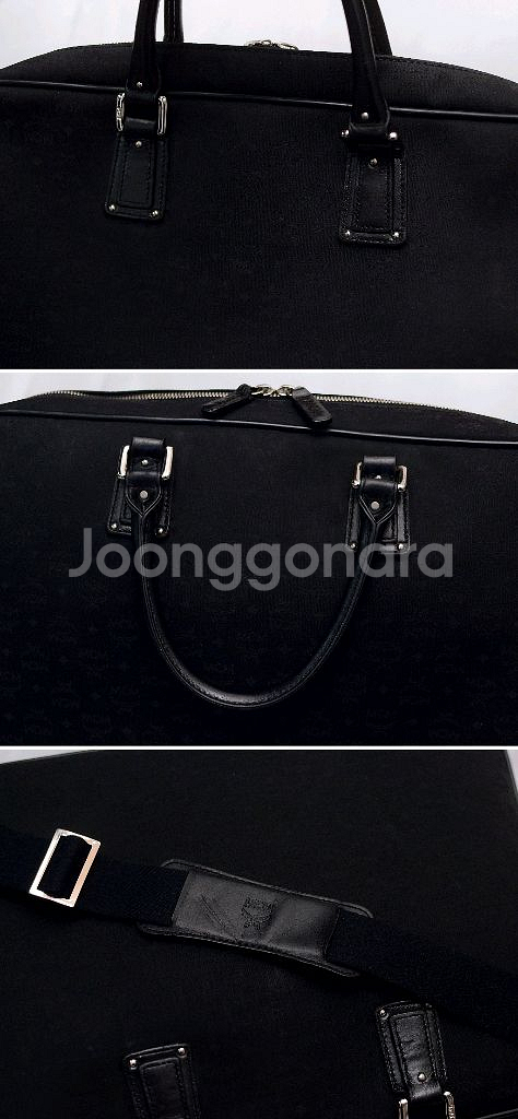 MCM 비세토스 블랙 모노그램 캔버스 메신저백--8