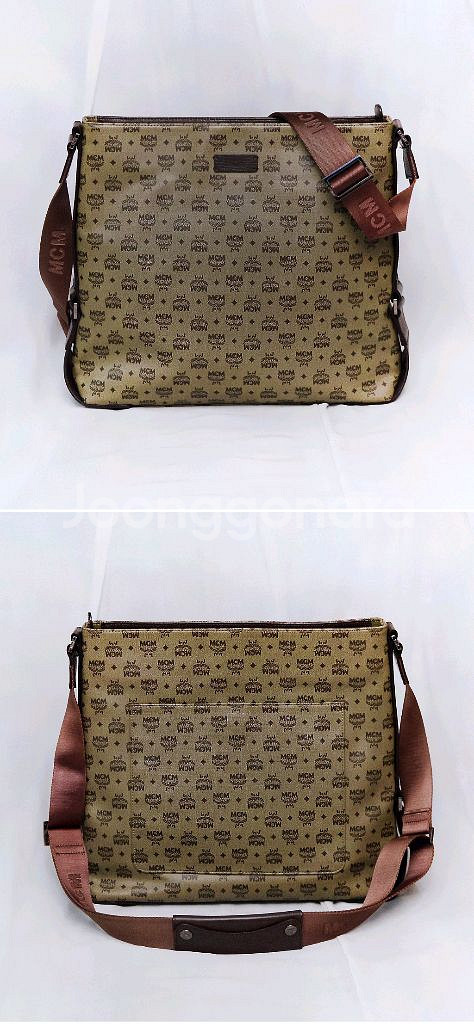MCM 비세토스 모노그램 마블 캔버스레더 숄더.메신저백--1