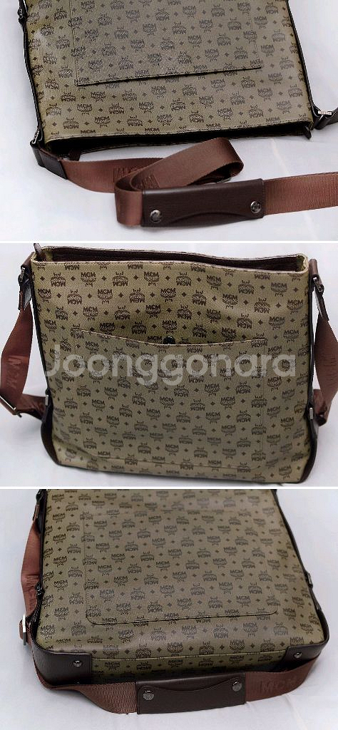 MCM 비세토스 모노그램 마블 캔버스레더 숄더.메신저백--4