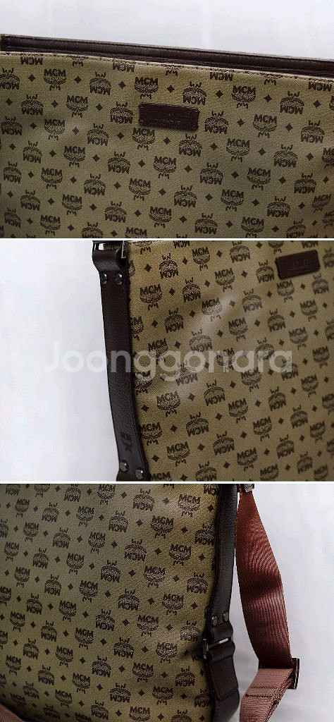 MCM 비세토스 모노그램 마블 캔버스레더 숄더.메신저백--6