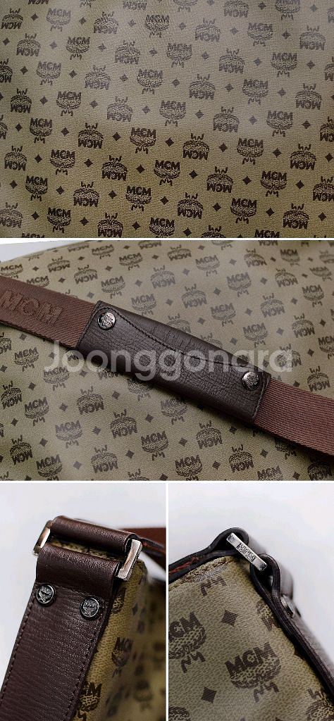 MCM 비세토스 모노그램 마블 캔버스레더 숄더.메신저백--8
