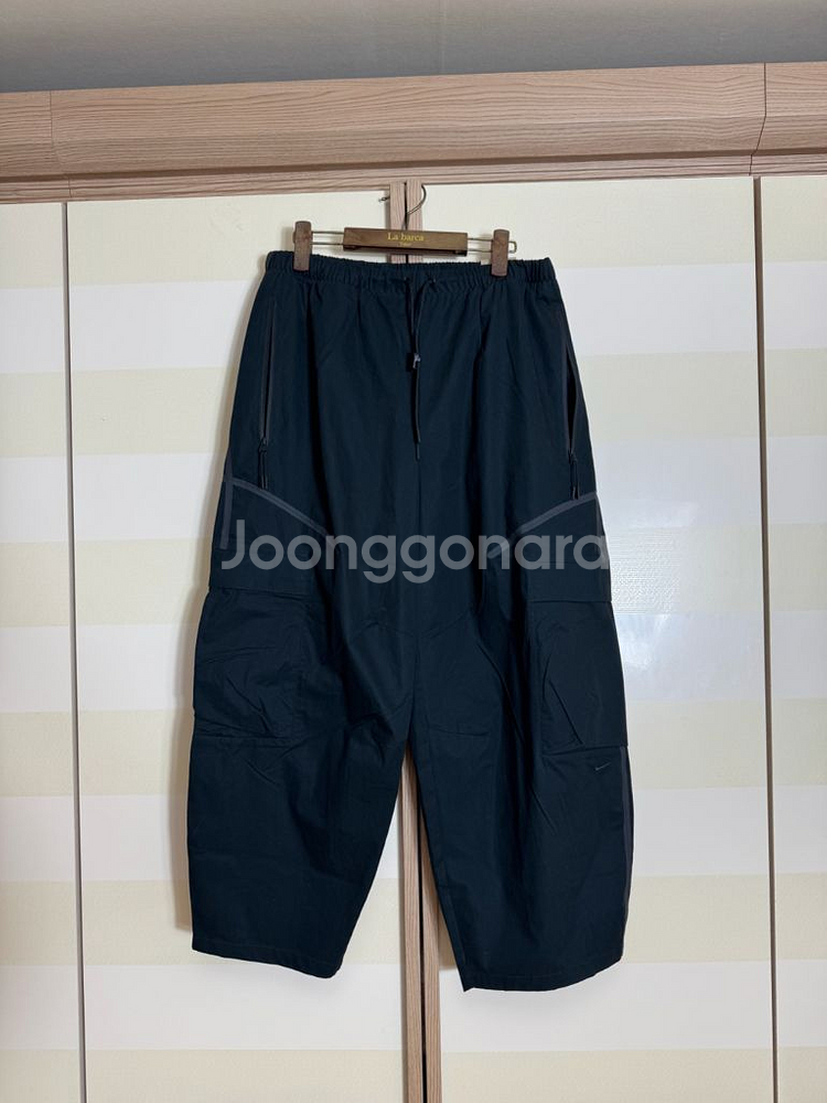 나이키 테크 카고 스니커즈 팬츠 M 라이트 아미:블랙--3