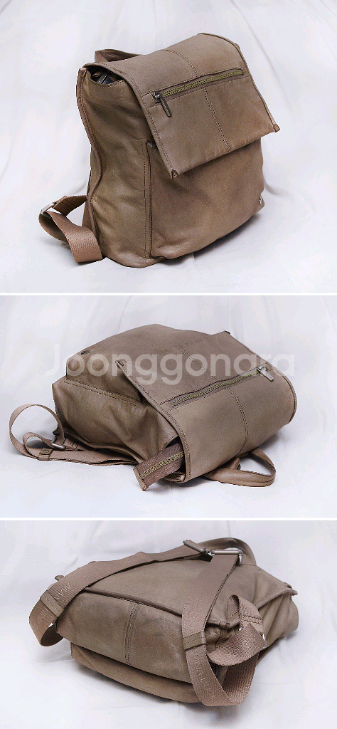 만다리나덕 졸리 풀그레인 레더 탑커버 플랩 스퀘어 백팩--2