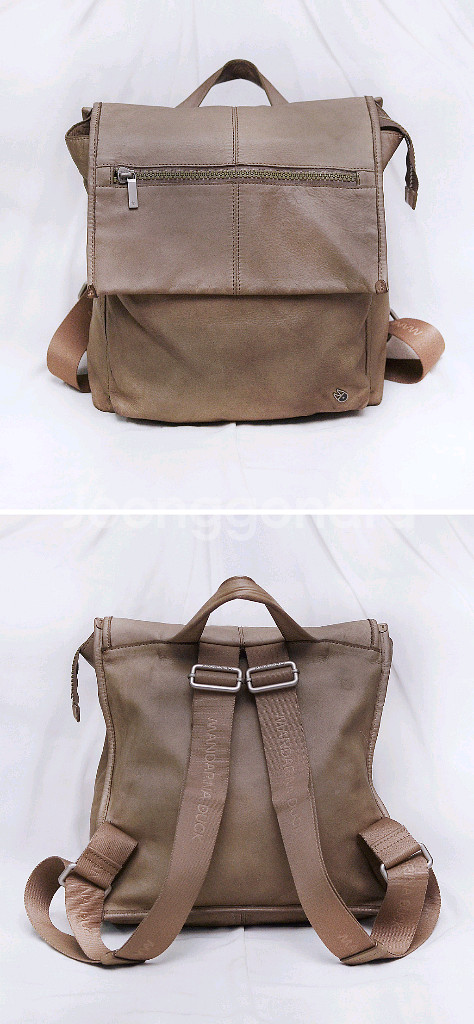 만다리나덕 졸리 풀그레인 레더 탑커버 플랩 스퀘어 백팩--1