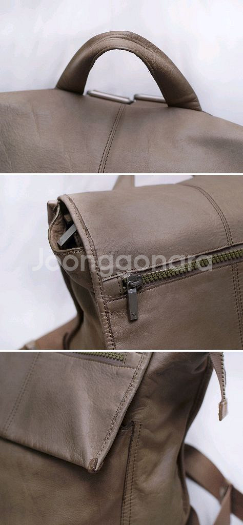 만다리나덕 졸리 풀그레인 레더 탑커버 플랩 스퀘어 백팩--5