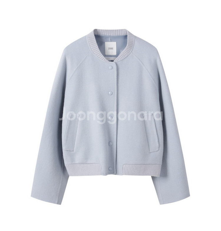 ZOOC 쥬크 여성 핸드메이드 캐시미어 블루종 자켓--0