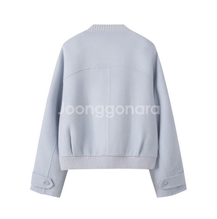 ZOOC 쥬크 여성 핸드메이드 캐시미어 블루종 자켓--1