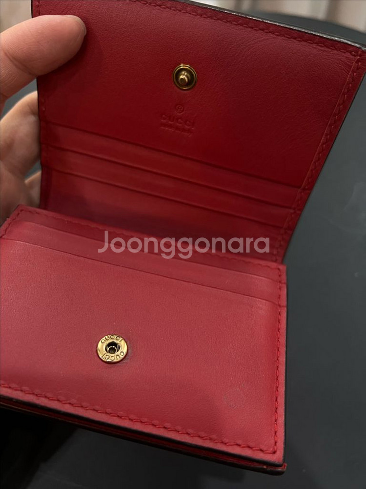 정품)구찌 GG 체리 반지갑 구찌지갑--2