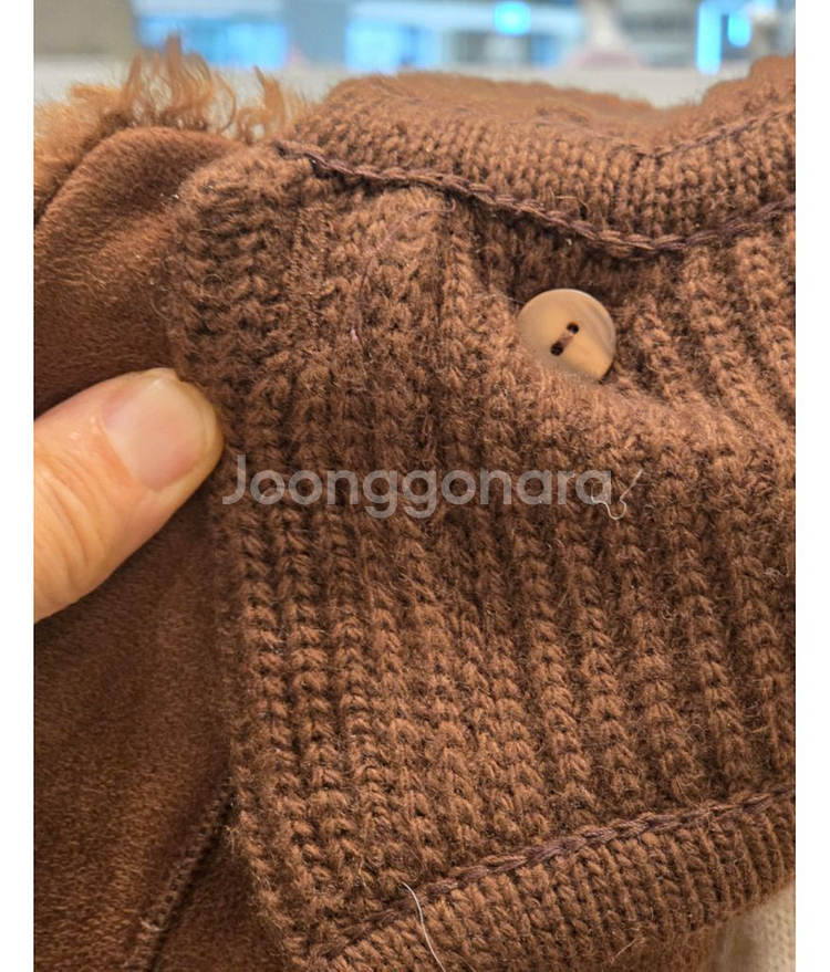 ZOOC 쥬크 양털 부클 바라클라바 무스탕 자켓--3