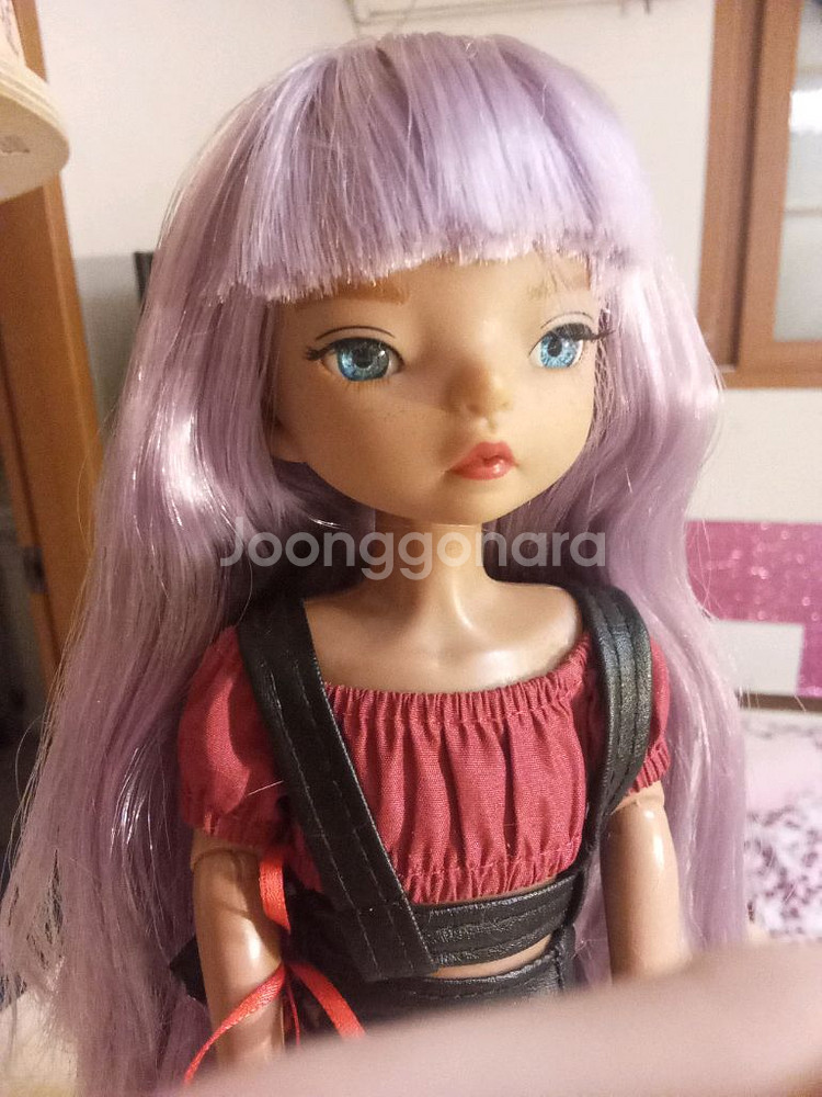 구체관절인형 연보라 머리 인형 28cm--0