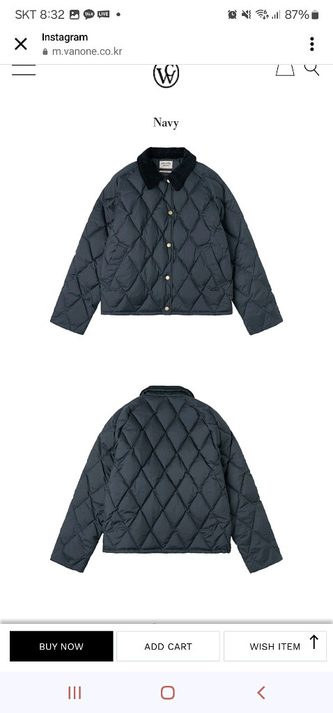 새상품) 반원 아뜰리에 퀼팅패딩--0