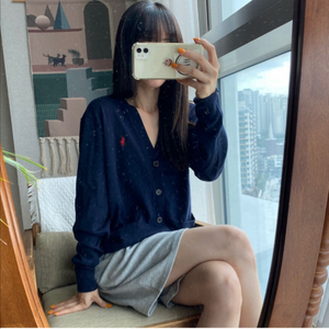 폴로 코튼 브이넥 가디건 xs