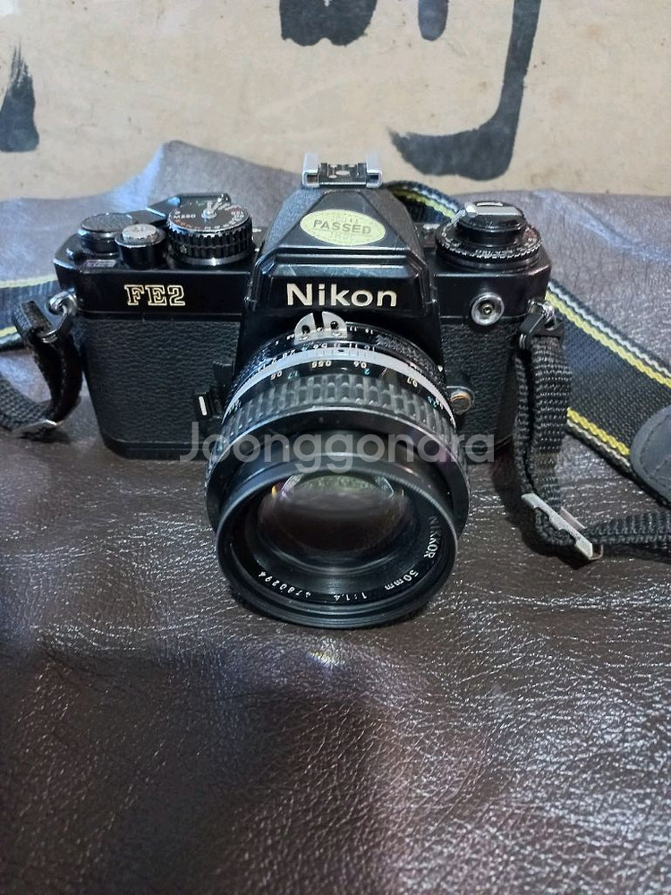 니콘 FE2 블랙 카메라 필카 니콘 50mm 렌즈 필름--0