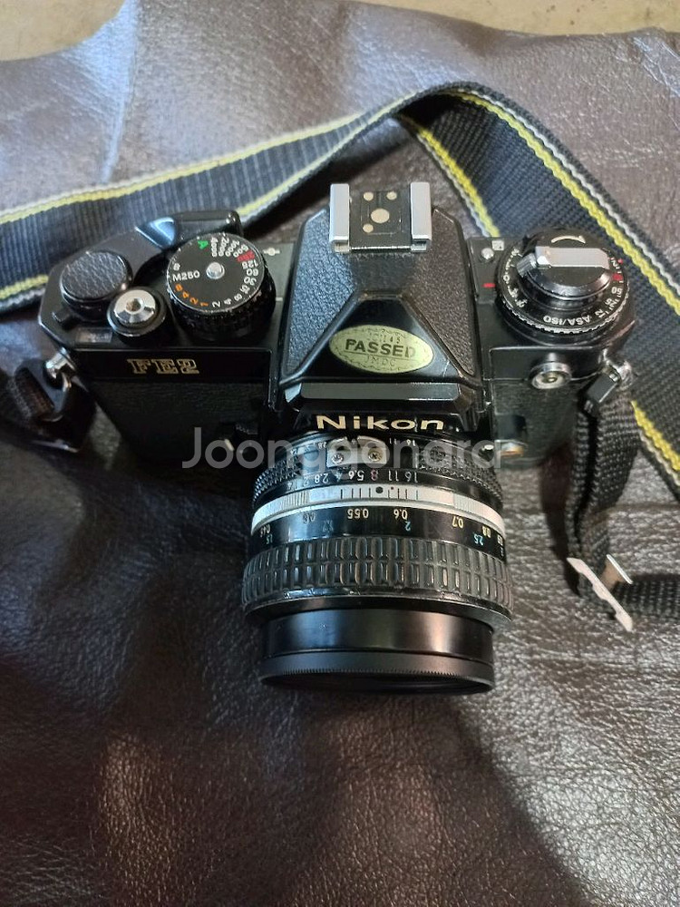니콘 FE2 블랙 카메라 필카 니콘 50mm 렌즈 필름--1