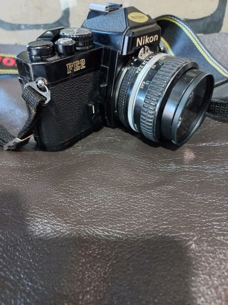 니콘 FE2 블랙 카메라 필카 니콘 50mm 렌즈 필름--2