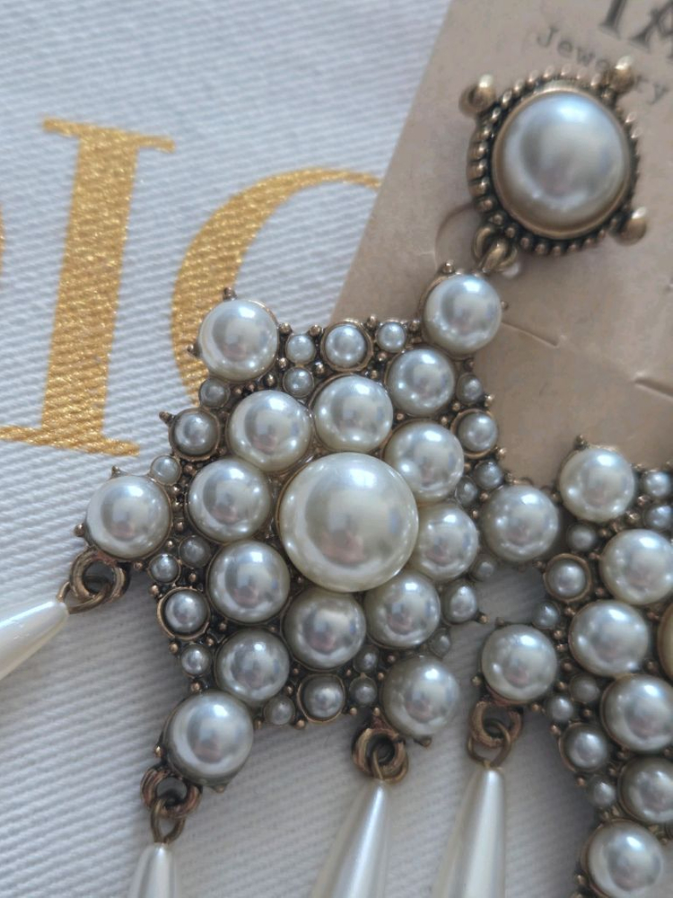 아델 앤틱 진주 드롭 이어링(새것)화려한거 좋아하시는분--1