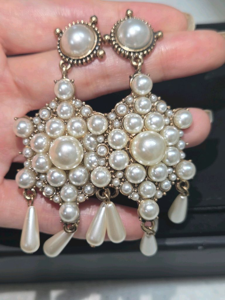 아델 앤틱 진주 드롭 이어링(새것)화려한거 좋아하시는분--3