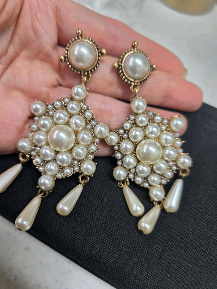 아델 앤틱 진주 드롭 이어링(새것)화려한거 좋아하시는분--6