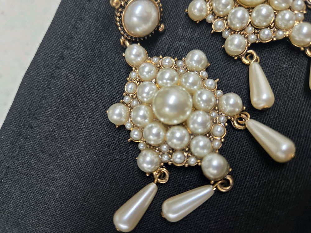 아델 앤틱 진주 드롭 이어링(새것)화려한거 좋아하시는분--5